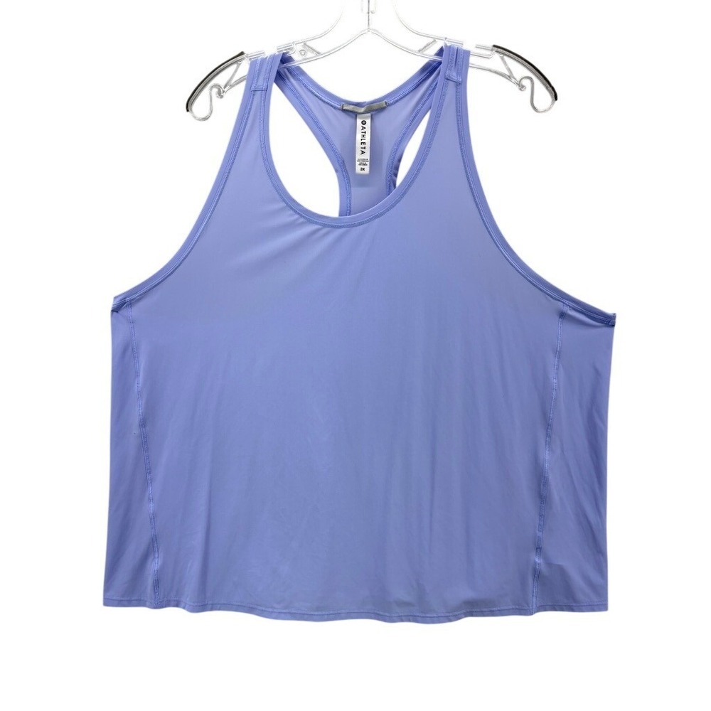 Athleta Racerback Tank Top Womens 3X Blue Stretch Activewear Gym Workout Sporty